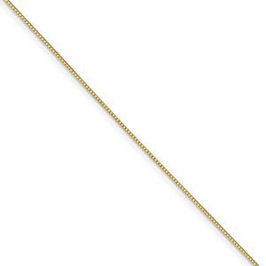 0.7mm 14k Yellow Gold Box Chain w/Spring Ring Necklace, 20 Inch